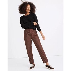 Madewell Womens XS Plaid Flannel Trousers Pants Brown Tapered High Rise Academia